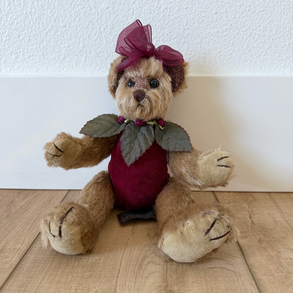 Bearington Collection Bear Plush Tinker #1404 Fairy Wings Bow Stuffed Animal